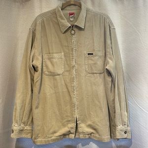 Unisex long sleeved corduroy zipper jacket